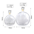 250ml 500ml High quality flat round shape vodka  coffee glass wine bottle